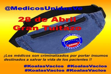 #Koalasvacíos: Médicos venezolanos organizan tuitazo para denunciar que el gobierno los criminalice por falta de insumos