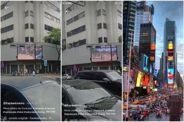 ¡CUALQUIERA CAE! “¿Qué es esto, Nueva York?”: controversia en TikTok por la instalación de una pantalla gigante en pleno centro de Caracas (+Video +reacciones)