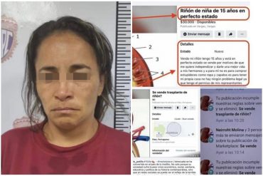 ¡OJO CON ESTO! Por comercio ilícito de órganos humanos detuvieron a una mujer en Portuguesa: ofertaba un riñón en Marketplace por 20.000 dólares