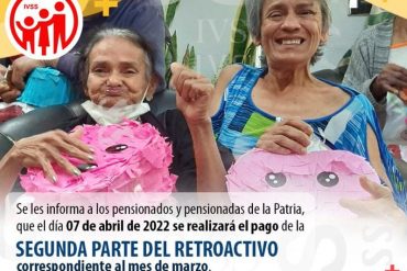 ¡ATENCIÓN! Pensionados del IVSS cobrarán este #7Abr la segunda parte del retroactivo de marzo