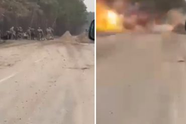 ¡INCREÍBLE! Impactante video muestra como un tanque ruso disparó a quemarropa a soldados ucranianos desprevenidos