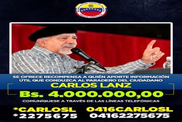 Régimen de Maduro ofrece 4.000.000 bolívares a quien aporte información que conduzca al paradero del profesor chavista Carlos Lanz