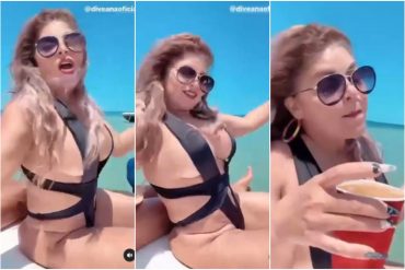 “Chiquita, pero poderosa”: Diveana disfrutó un día de sol y mar en un yate con un diminuto traje de baño negro y causó furor en redes (+Video)