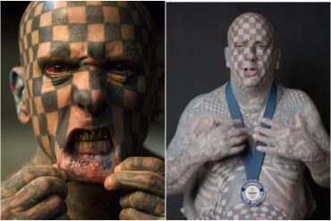 “Estornudo tinta negra”: El hombre que tiene 848 tatuajes cuadrados en todo el cuerpo (+Fotos)