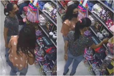 Graban a mujeres hurtando varios pares de medias en un local de Barquisimeto (+Video)