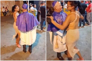 Un supuesto sacerdote bailó salsa con una bella mujer al frente de una licorería, el video se volvió viral y generó intenso debate: “El cura sandunguero” (+Reacciones)