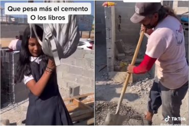 “¿Qué pesa más, el cemento o los libros?”: la lección de un albañil a su hija porque le dijo que quería dejar el colegio para ser tiktoker (+Video)