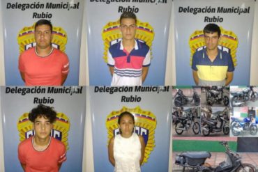 Cicpc desarticuló grupo delictivo dedicado a cometer múltiples robos de motos en el Táchira (+Foto)