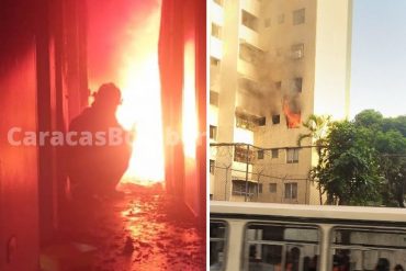 Se registró un fuerte incendio en un apartamento de El Paraíso este #20May (+Fotos +Video)