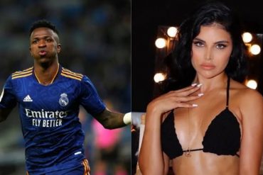 La venezolana Ninoska Vásquez fue captada en una fiesta en un plan romántico con la estrella brasileña del Real Madrid Vinicius