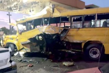 Autoridades de Cabimas, estado Zulia, reportan explosión de un autobús en estación de servicio