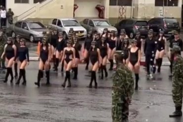 Un desfile de mujeres en trajes de baño y bodys en un batallón del Ejército de Colombia causó escándalo en redes (+Video)