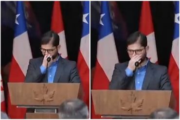 “Qué vergüenza da”: El presidente de Chile se hurgó la nariz en plena conferencia de prensa con Justin Trudeau y en redes no lo perdonaron (+Video)