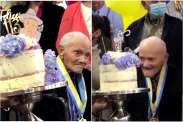 Así celebraron el cumpleaños de 113 del venezolano Juan Vicente Pérez Mora, el hombre más longevo del mundo (+Video)