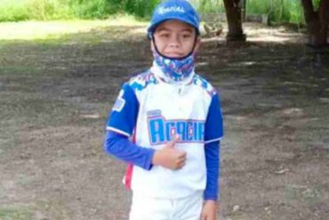 En Aragua murió un niño beisbolista, de 11 años, tras recibir accidentalmente un pelotazo en el cráneo