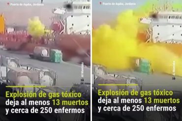 Las impactantes imágenes de la explosión de gas tóxico en un puerto de Jordania: hubo 13 muertos y 250 intoxicados (+Videos)