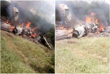 Aeronave de la FANB se precipitó a tierra en el sector Los Cortijos del estado Zulia: dos tripulantes lograron eyectar, están heridos (+Fotos y videos)