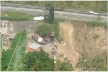 Alertan sobre deslizamiento de tierra en las orillas de la autopista Caracas-La Guaira  este #27Jun (+Video)