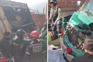 Choque entre un autobús y un camión de basura en Petare dejó 5 muertos (+Fotos)