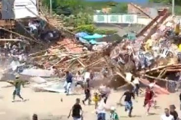 El impactante desplome de una tribuna durante corrida de toros en Colombia: al menos 5 personas murieron (+Abrumadores videos)