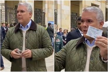 Iván Duque ejerció su derecho al voto en la segunda vuelta en Colombia y pidió a los electores ir a las urnas “sin miedos, sin intimidaciones, sin sesgos” (+Video)