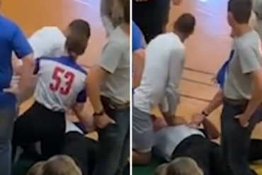 El impactante momento en el que un jugador de baloncesto le salvó la vida al árbitro en pleno partido tras practicarle reanimación cardiopulmonar (+Video)