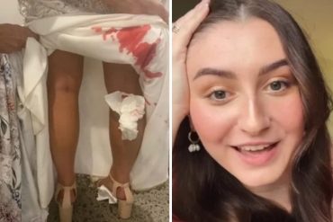 Bailaba en su boda cuando aparecieron manchas de sangre en su vestido (+La impactante razón +Video)