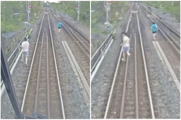 Dos niños se salvaron milagrosamente y por segundos de ser arrollados por un tren en Canadá: Todo quedó grabado (+Video)