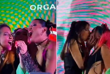 El sexy beso de tres que protagonizó Belinda durante un concierto (+Video)