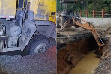 Cierran temporalmente la carretera Panamericana por trabajos de reparación tras hundimiento (+Fotos)