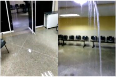 Llueve más adentro que afuera: difunden imágenes del diluvio que cayó en el área de emergencia del hospital general de los Valles del Tuy (+Video)