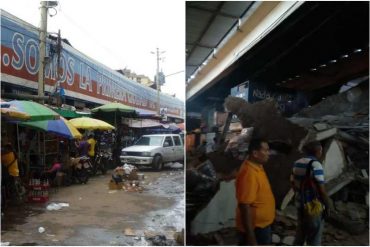 Sobrepeso causó el desplome de varios locales en el mercado Las Pulgas de Maracaibo (+Fotos)