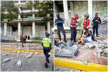 Una persona lesionada tras colapso de muro perimetral en el Paseo La Castellana en Caracas (+Fotos)