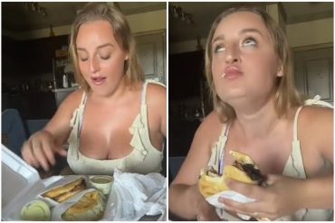 “Da gusto verla comer y disfrutar”: tiktoker española se viralizó porque publicó un video probando unas arepas y se equivocó llamándolas “reinas pipiola” (+Reacciones)