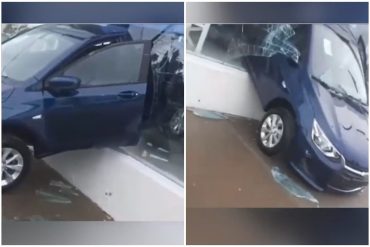 Empleado arrancó accidentalmente un auto dentro de un concesionario y lo estrelló contra la vidriera (+Video)