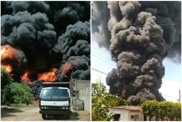 Reportan voraz incendio en un depósito clandestino de combustible en Táchira: 30.000 litros de gasolina estaban almacenados en un patio (+Videos)