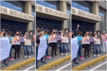 Docentes protestaron ante el Ministerio de Educación por suspensión arbitraria de salarios: afectados al menos 3.000 maestros, obreros y administrativos