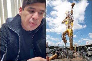 Escultor del monumento Cacique Guaicaipuro de la autopista Francisco Fajardo respondió a las críticas: “Hay gente que opina por opinar” (+Video)