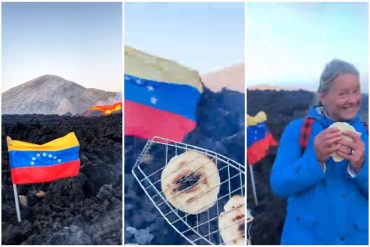 Un venezolano se hizo viral al preparar unas arepas con lava de un volcán: se las regaló a personas que nunca las habían probado (+Video)