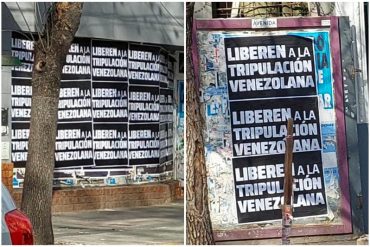 Chavismo empapeló paredes de Buenos Aires con propaganda por el avión venezolano-iraní
