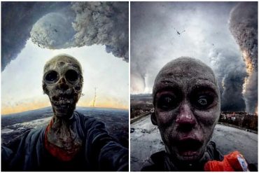 Recrean mediante inteligencia artificial cómo serían las “selfies del fin del mundo” y el resultado fue aterrador (+Imágenes)