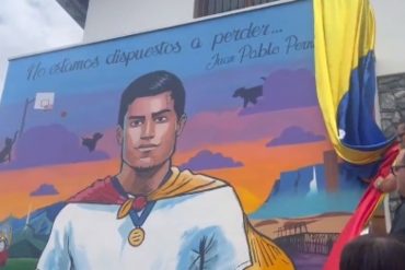 “Siempre fue nuestro héroe”: develan mural en memoria de Juan Pablo Pernalete en Caracas (+Video)