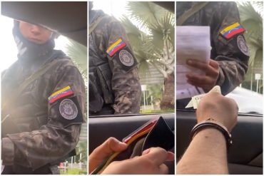 Investigan a oficial que exigió a conductor pago en dólares para devolverle sus documentos en alcabala: habría ocurrido en Fuerte Tiuna (+Video)