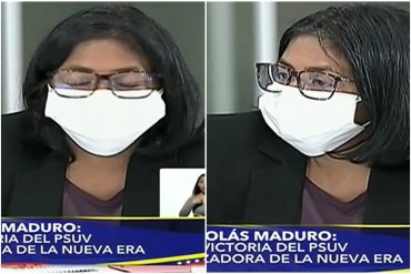 Delcy Rodríguez reapareció luego de estar ausente por varias semanas por haberse contagiado de una cepa india del covid (+Video)