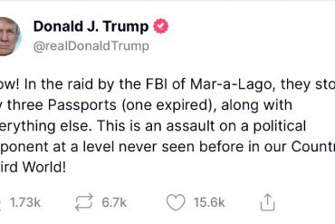 «Es un asalto a un oponente político nunca antes visto»: Trump denunció que el FBI se llevó sus tres pasaportes durante allanamiento a su mansión en Florida