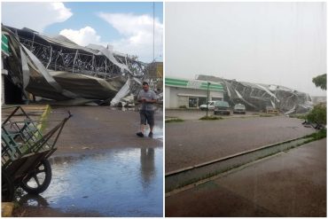 Lluvias con vientos huracanados causaron destrozos en Maracaibo: se cayó el techo del mercado de buhoneros (+Video)