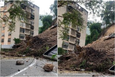 Apartamentos y carros afectados y varias familias evacuadas tras derrumbe cerca de edificio en Las Palmas en Caracas: es el segundo en 15 días (+Video)