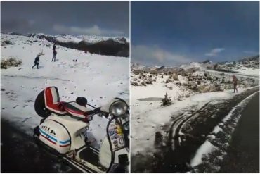 Las imágenes de la impresionante nevada que cubrió a la Sierra La Culata de Mérida este #28Sep (+Videos y fotos)