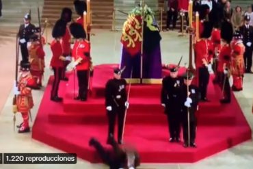 Un guardia de la realeza se desmayó durante la vigilia junto al ataúd de la reina Isabel II en el Palacio de Westminster: así reaccionaron sus compañeros (+Video)