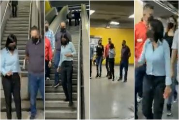 Delcy Rodríguez se dio un paseíto por la estación Capitolio del Metro de Caracas para supervisar la “recuperación” de las instalaciones (+Video)